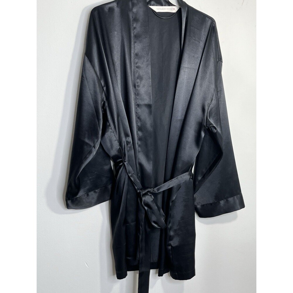 VICTORIAS SECRET Women's One Size Vintage Black Y2K Label Polyester Robe